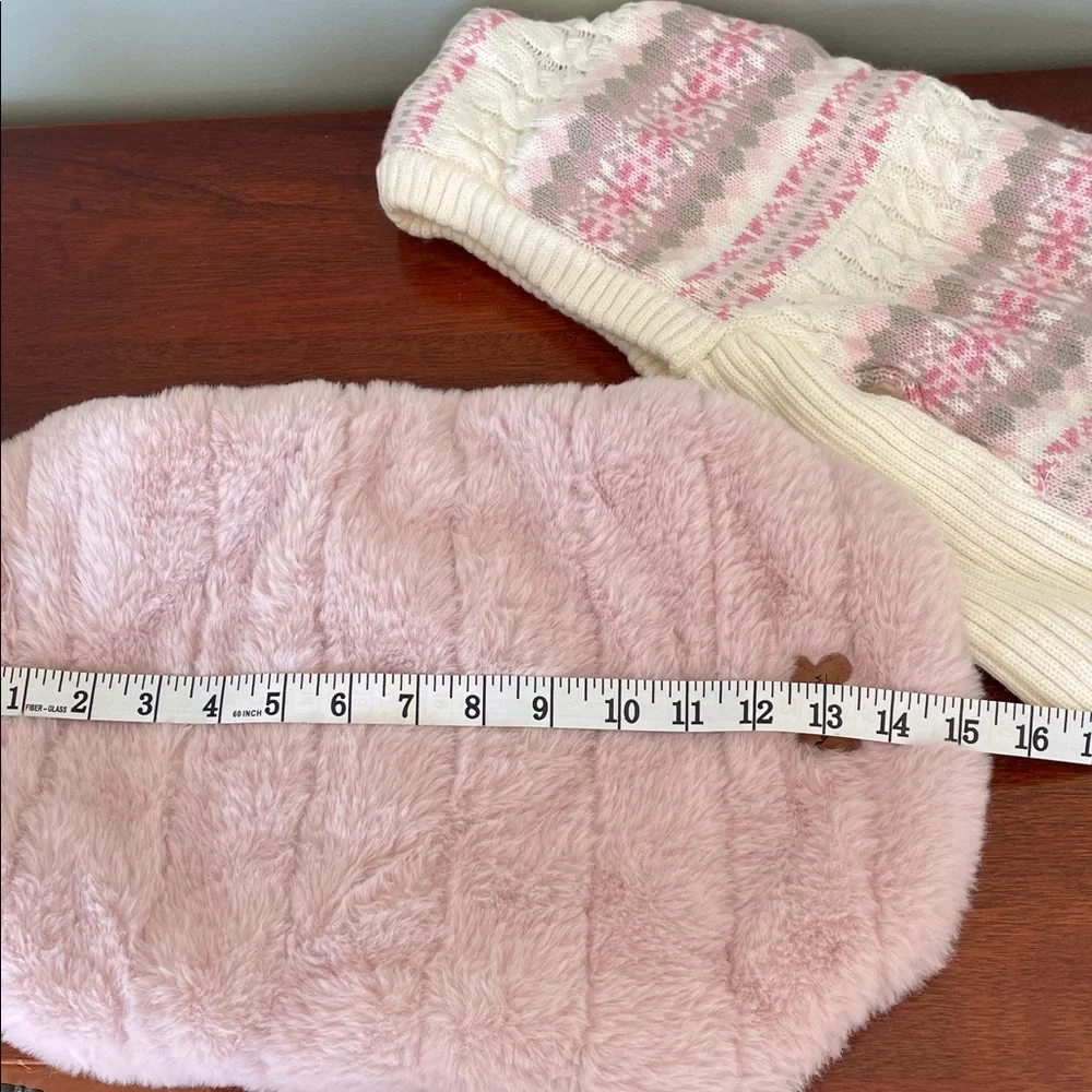 Cozy Pink and White Dog Sweater Set of 2. Size :M